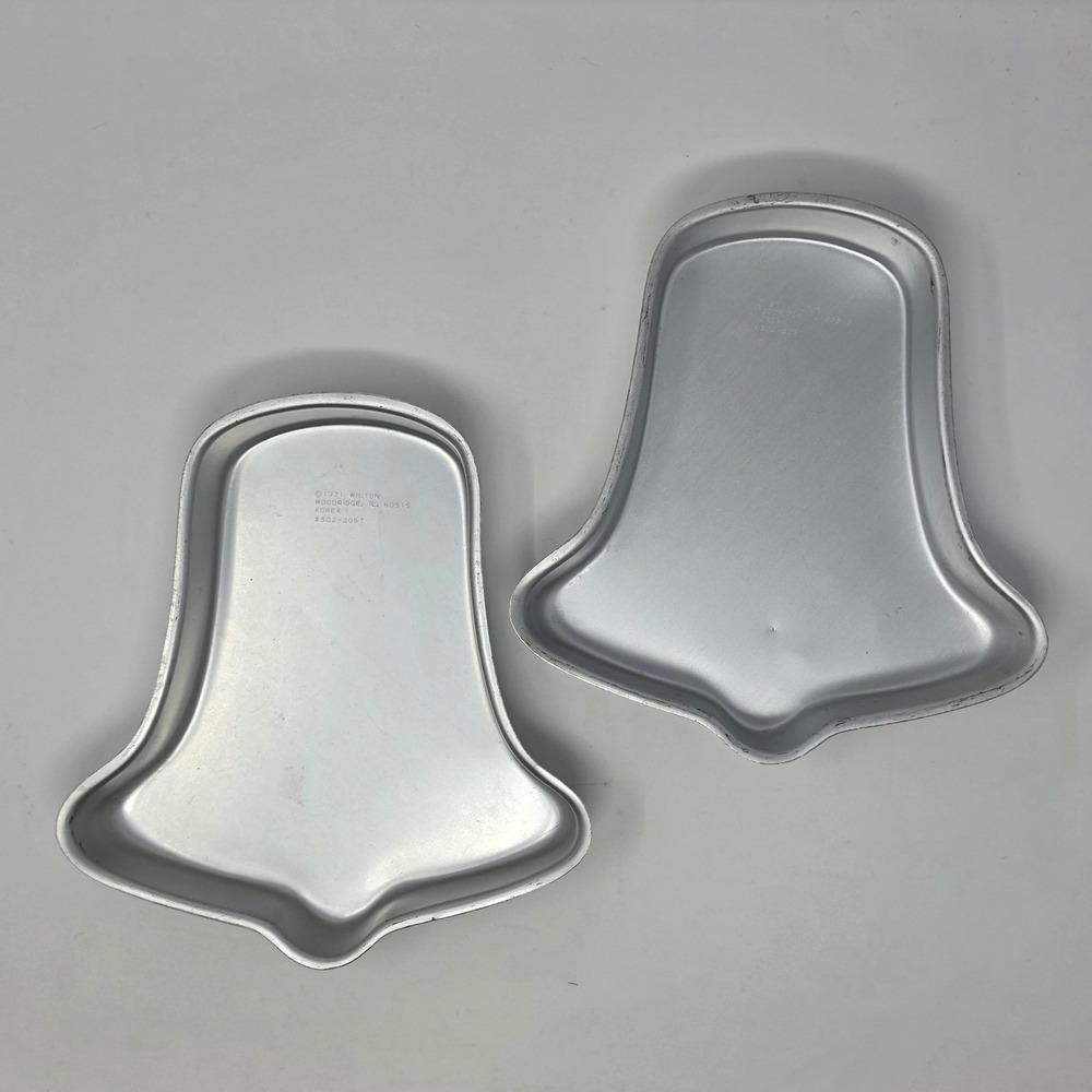 Wilton Vintage 1971 Bell Cake Pan Lot 2pc Aluminum 502-2057 Christmas Retro